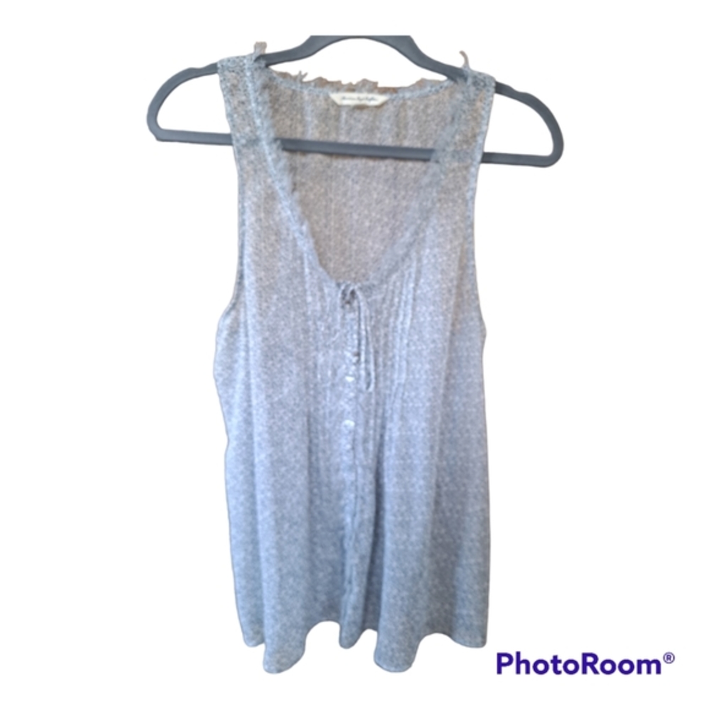 American Eagle Outfitters Sheer Sleeveless Racerback Tank Top Blouse Sz M